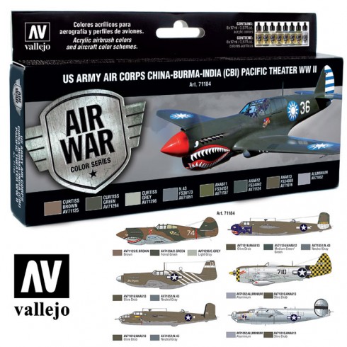Acrylic colors set for Airbrush Vallejo Model Air USN Set 71157 US